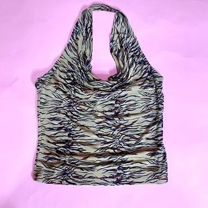 🚫SOLD🚫tiger print cowl neck halter top